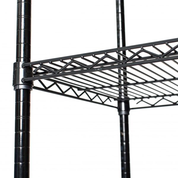 5-Tier NSF-Certified Steel Wire Shelving with Wheels Black
