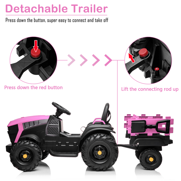 LZ-925 Agricultural Vehicle Battery 12V7AH * 1 Without Remote Control with Rear Bucket Pink