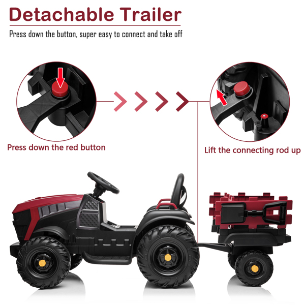 LZ-925 Agricultural Vehicle Battery 12V7AH * 1 Without Remote Control with Rear Bucket Red