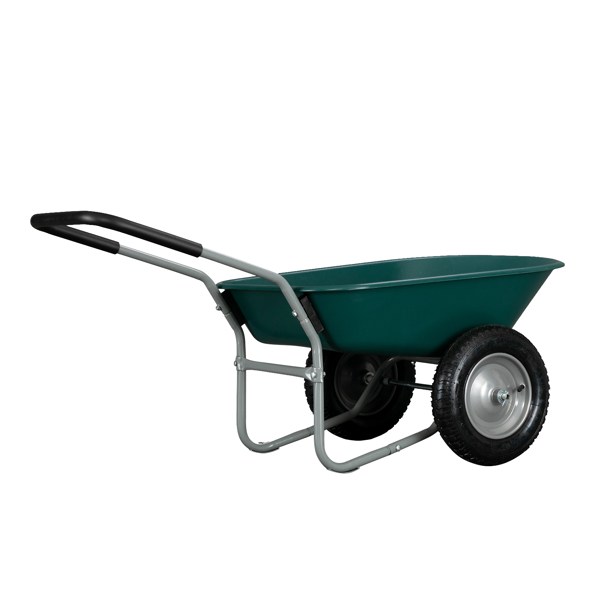 146*62*65cm Garden Iron Wood Double Wheel Garden Cart