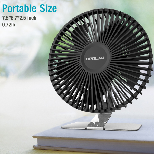 (ABC)6 INCH USB Desk Fan with Upgraded Strong Airflow, 4 Speeds, Whisper Quiet Desktop Office Table Fan, 90° Adjustable Tilt Angle for Better Cooling,4.9 ft Cord, Silver（亚马逊禁售)