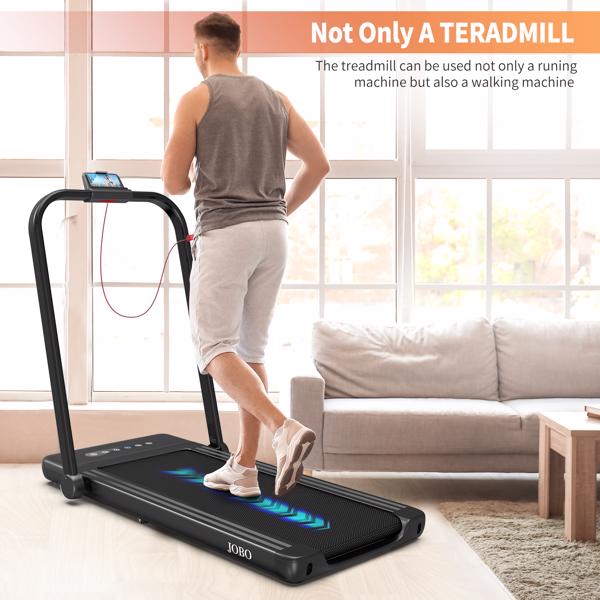 Foldable Treadmill for Home, 2 in 1 Treadmill with LED Screen, 2.3HP Portable Under Desk Electric Treadmill, Walking Machine Suitable for Home&Office Use
