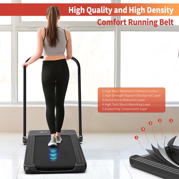 Foldable Treadmill for Home, 2 in 1 Treadmill with LED Screen, 2.3HP Portable Under Desk Electric Treadmill, Walking Machine Suitable for Home&Office Use