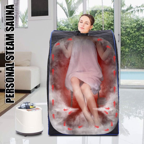 2L Portable Steam Sauna Tent Spa Slimming Loss Weight Full Body Detox Therapy Black