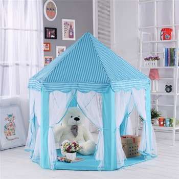Portable Folding Princess Castle Tent Kids Children Funny Play Fairy House Kids Play Tent with Multicolor Lights