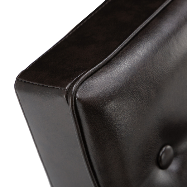 单人座 A款靠背拉点实木扶手 棕色PU 复古风 室内休闲椅 -17