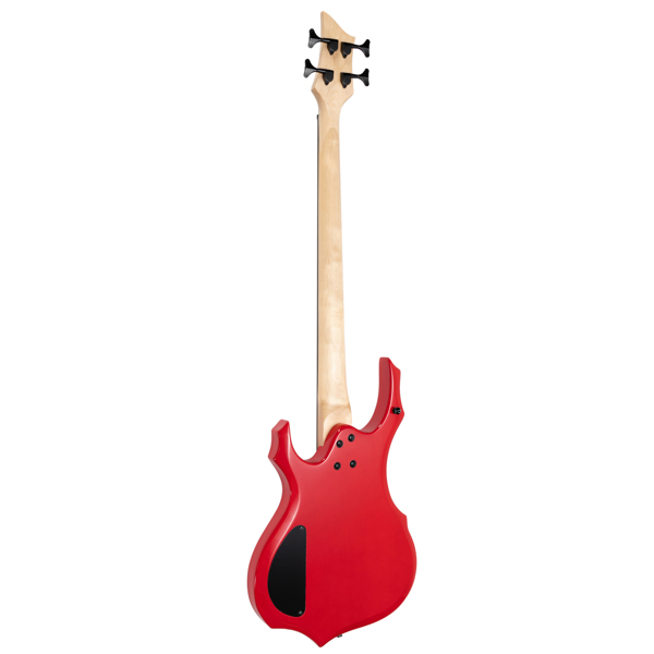 【Do Not Sell on Amazon】Full Size Glarry 4 String Burning Fire enclosed H-H Pickup Electric Bass Guitar with 20W Amplifier Bag Strap Connector Wrench Tool Red