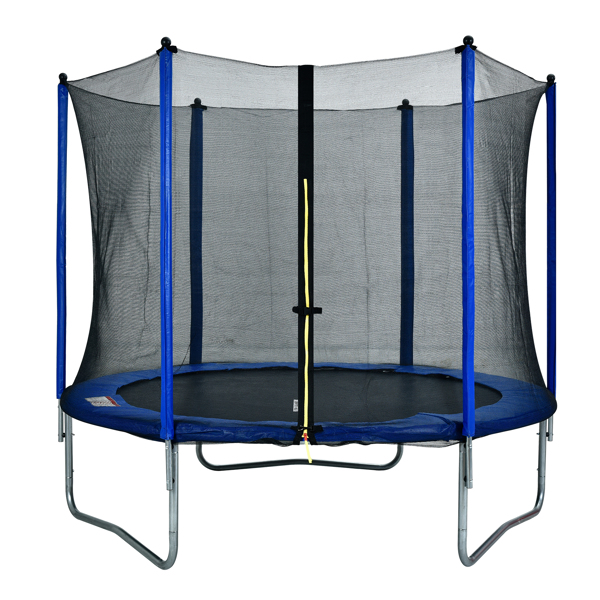 10FT Round Trampoline for Kids with Safety Enclosure Net, Outdoor Backyard Trampoline with Ladder, Blue