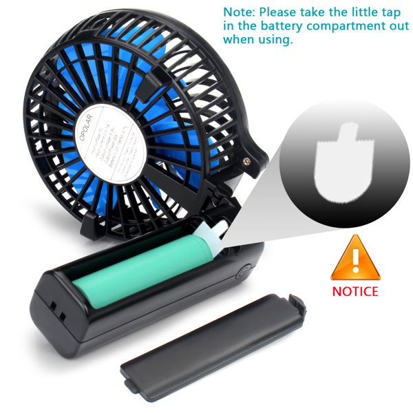 (ABC)Portable Mini Handheld Fan, 2200mAh Small Personal USB Rechargeable Cooling Fan, Battery Operated Hand Fan, 2 Batteries, 3 Speed, 2 in1 Desk Fan For Indoor & Outdoor Travel Camping（亚马逊禁售）