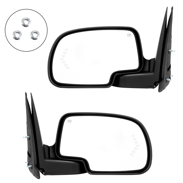 Power Heated Turn Signal LH RH pair Door Side View Mirrors For 2003-07 GMC Chevy