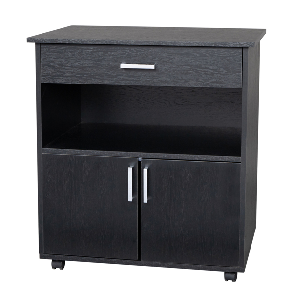 One Drawer One Layer Frame Double Doors MDF And PVC Wooden Filing Cabinet Black