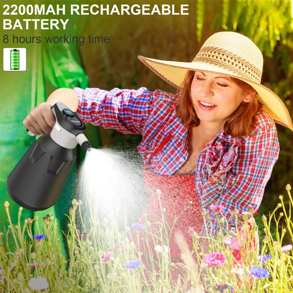 (ABC)0.5 Gallon Electric Plant Mister Spray Bottle, Battery Rechargeable Automatic Watering Can for Indoor Outdoor Plant, Handheld Sprayers in Lawn & Garden, Pump Free, 2200mAh Battery亚马逊禁售