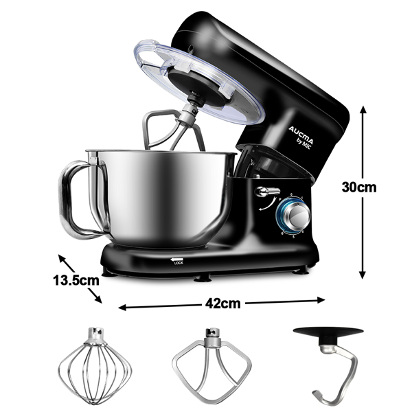 1500W Electric Stand Mixer 5.5L Mixing Bowl Black