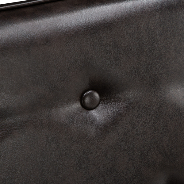 单人座 A款靠背拉点实木扶手 棕色PU 复古风 室内休闲椅 -11