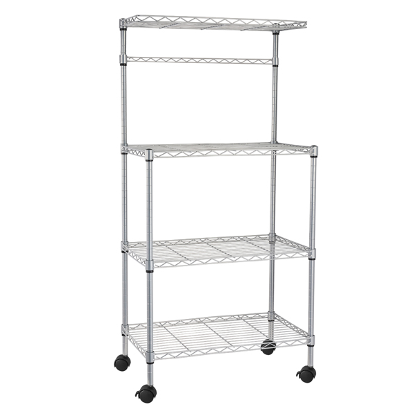 4 Layer Adjustable Kitchen Bakers Rack Shelf Microwave Oven Stand Storage Cart