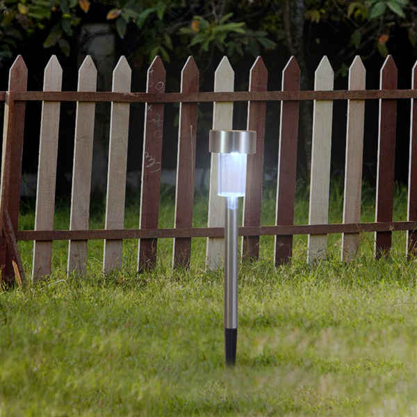 10pcs High Brightness Solar Power LED Lawn Lamps with Lampshades White & Silver