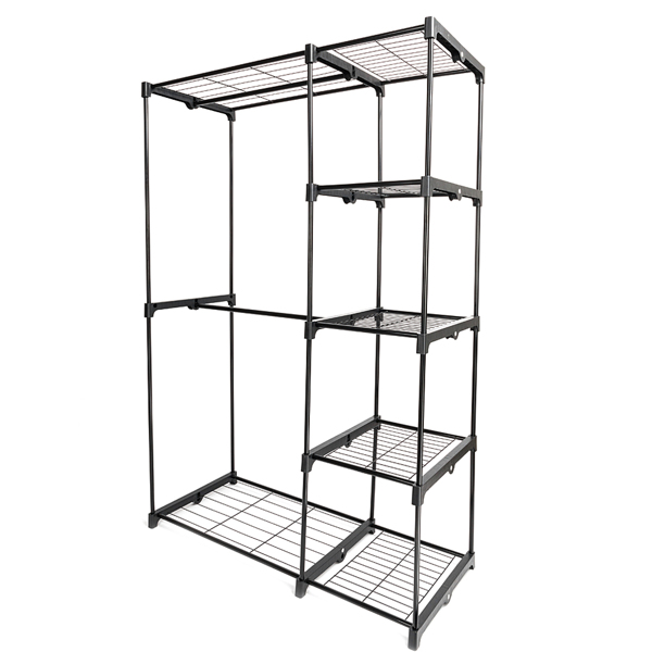 Portable Practical Five-tier Wardrobe without Cloth Cover Black