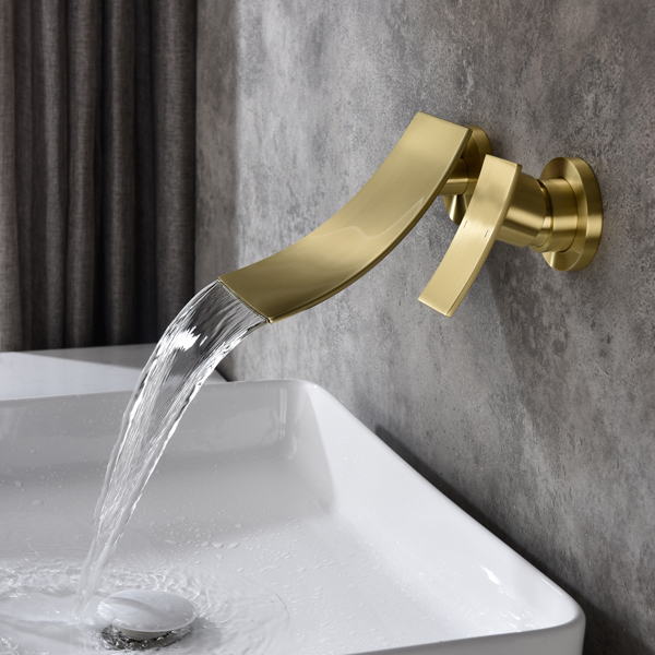 Wall mounted bathroom waterfall faucet