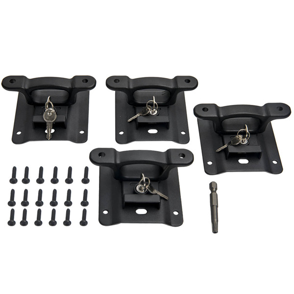 Truck Bed Cleats Tie Down Anchors & Interface Plates Locking Set for Ford F150