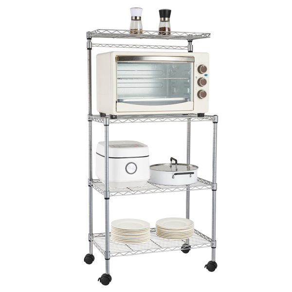 4 Layer Adjustable Kitchen Bakers Rack Shelf Microwave Oven Stand Storage Cart