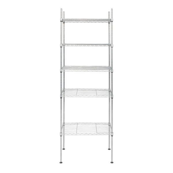 5 Tier Silver Metal Storage Rack