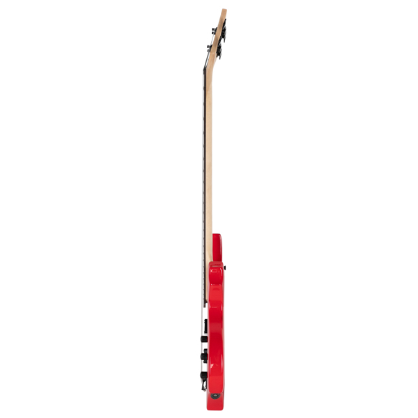 【Do Not Sell on Amazon】Full Size Glarry 4 String Burning Fire enclosed H-H Pickup Electric Bass Guitar with 20W Amplifier Bag Strap Connector Wrench Tool Red