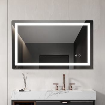 40\\"*24\\" LED Lighted Bathroom Wall Mounted Mirror with High Lumen Anti-Fog Separately Control Dimmer Function