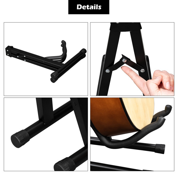 【Do Not Sell on Amazon】Glarry Collapsible Portable Single Type A Electric Guitar Stand Electric Bass Stand Wooden Guitar Stand