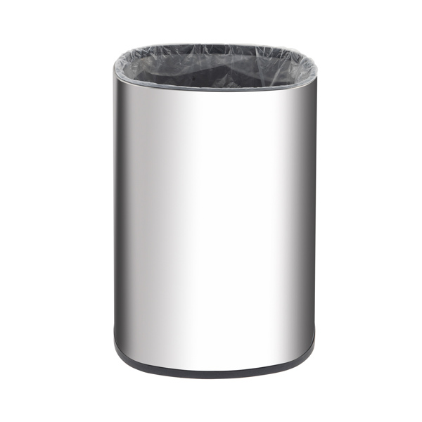 Smart Trash Can Cylindrical  Ordinary Mirror Barrel Body Φ30.5x78 Stainless Steel ABS Material Waterproof Black Induction Type Automatic