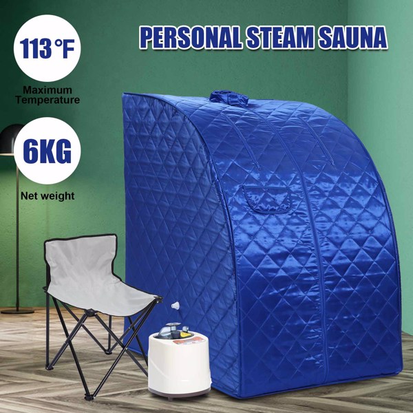 2L Portable Steam Sauna Tent Spa Slimming Loss Weight Full Body Detox Therapy Blue