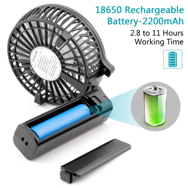 (ABC)Portable Handheld Fan,USB Rechargeable Hand Fan with 2200mAh Battery Operated, Mini Hand Held Fans 3 Speeds Adjustable, 180° Rotation Foldable Personal Desk Fan for Home Office Travel亚马逊禁售