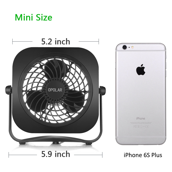 (ABC)4 Inch Mini USB Desk Fan, 2 Speeds, Lower Noise, USB Powered, 360° Up and Down, 3.8 ft Cable, Powerful Black Fan for Home and Office（亚马逊禁售）