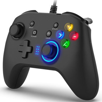 Wired Gaming Controller, Joystick Gamepad with Dual-Vibration PC Game Controller Compatible with PS3, Switch, Windows 10/8/7 PC, Laptop, TV Box, Android Mobile Phones, 6.5 ft USB Cable - Black亚马逊禁售