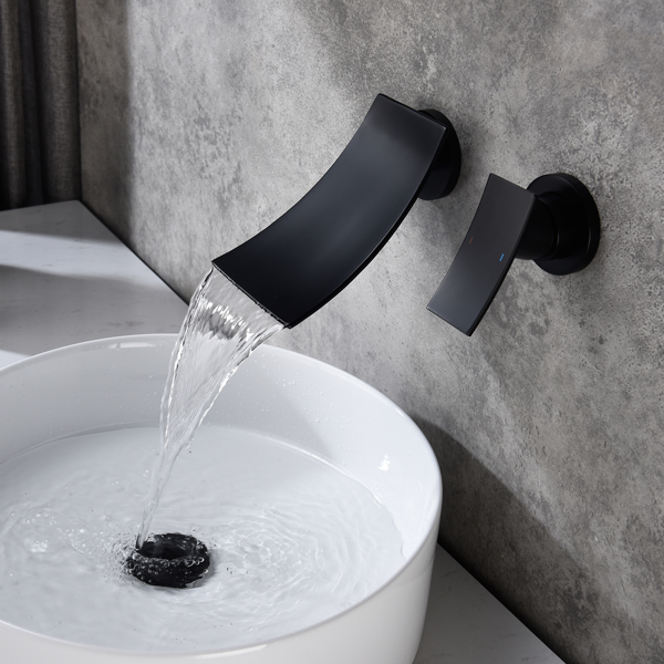Wall mounted bathroom waterfall faucet