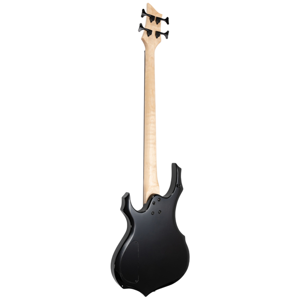 【Do Not Sell on Amazon】Full Size Glarry 4 String Burning Fire enclosed H-H Pickup Electric Bass Guitar with 20W Amplifier Bag Strap Connector Wrench Tool Sunset Color