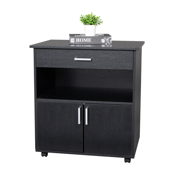 One Drawer One Layer Frame Double Doors MDF And PVC Wooden Filing Cabinet Black