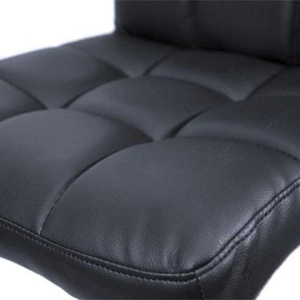 2pcs Square Pu Leather Backrest Six-Compartment Seat Cushion Nine-Compartment Sewing Decoration Without Armrests Black Seat Cushion Silver Chassis Bar Chair