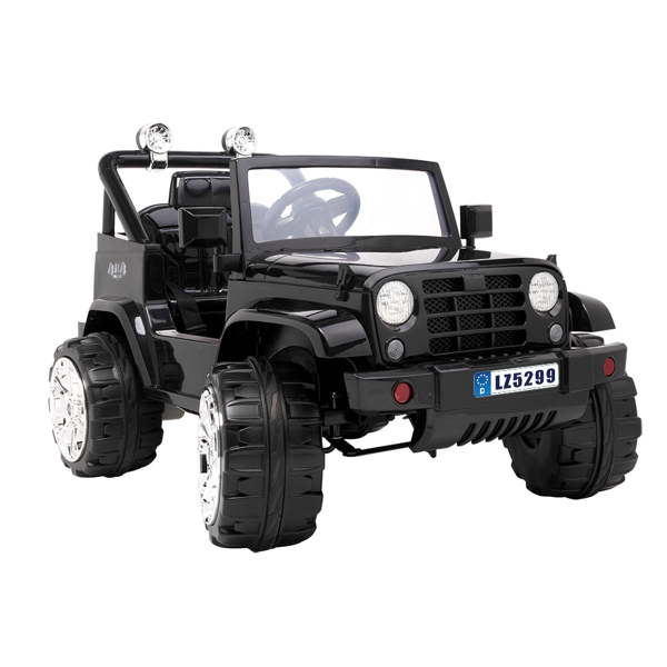 LZ-5299 Dual Drive Battery 12V7Ah ride on car with 2.4G Remote Control Black