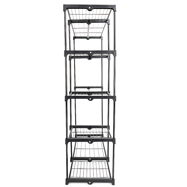 Portable Practical Five-tier Wardrobe without Cloth Cover Black