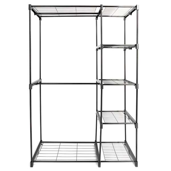 Portable Practical Five-tier Wardrobe without Cloth Cover Black