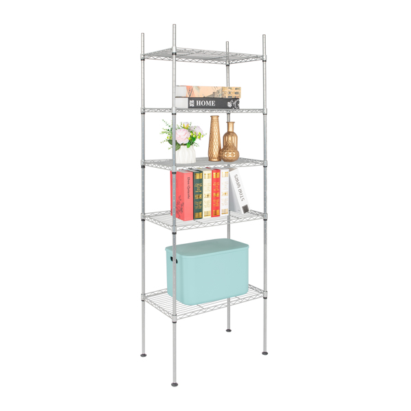 5 Tier Silver Metal Storage Rack