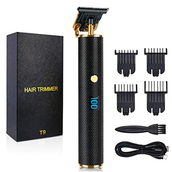 Men Hair Clippers, Professional Outliner Hair Trimmer Cordless, Mens Beard Trimmer, Wireless Hair Cutting Kit for Barbers, USB Rechargeable, Black and Gold