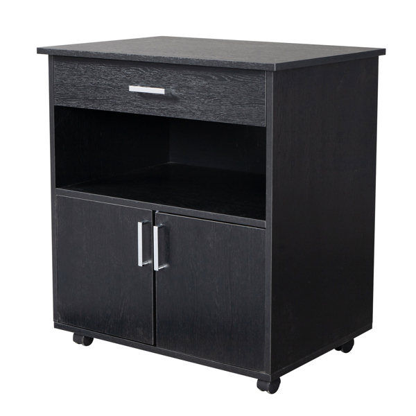 One Drawer One Layer Frame Double Doors MDF And PVC Wooden Filing Cabinet Black