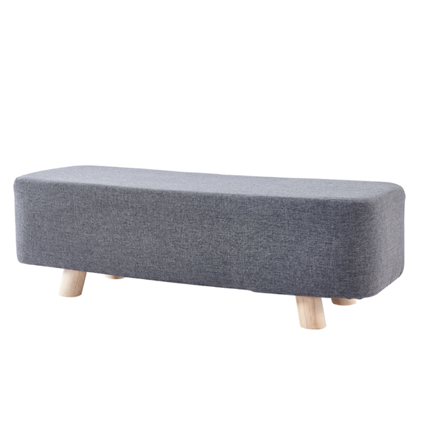 Bench Footstool Footrest Pouffe Chair Stool Padded Chair Stool With Wooden 4 Leg for Living Room Bedroom Hallway(Dark Gery)
