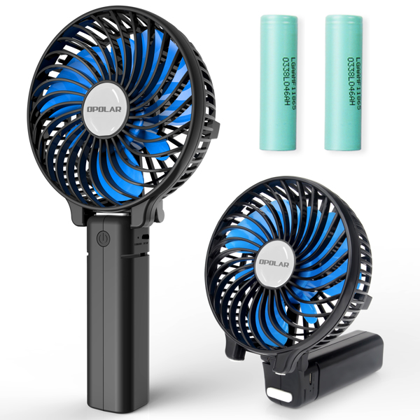 (ABC)Portable Mini Handheld Fan, 2200mAh Small Personal USB Rechargeable Cooling Fan, Battery Operated Hand Fan, 2 Batteries, 3 Speed, 2 in1 Desk Fan For Indoor & Outdoor Travel Camping（亚马逊禁售）