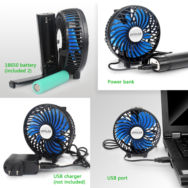 (ABC)Portable Mini Handheld Fan, 2200mAh Small Personal USB Rechargeable Cooling Fan, Battery Operated Hand Fan, 2 Batteries, 3 Speed, 2 in1 Desk Fan For Indoor & Outdoor Travel Camping（亚马逊禁售）