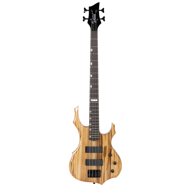 【Do Not Sell on Amazon】Full Size Glarry 4 String Burning Fire enclosed H-H Pickup Electric Bass Guitar with 20W Amplifier Bag Strap Connector Wrench Tool Burlywood