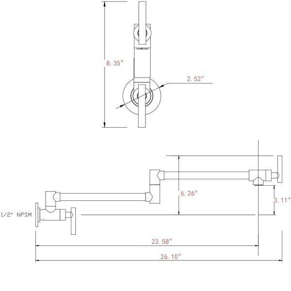 Folding faucet，Pot Filler Faucet Wall Mount