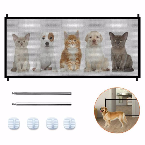 70.9''×28.3'' Pet Dog Cat Baby Safety Gate Mesh Fence Portable Guard Indoor Home Kitchen Net