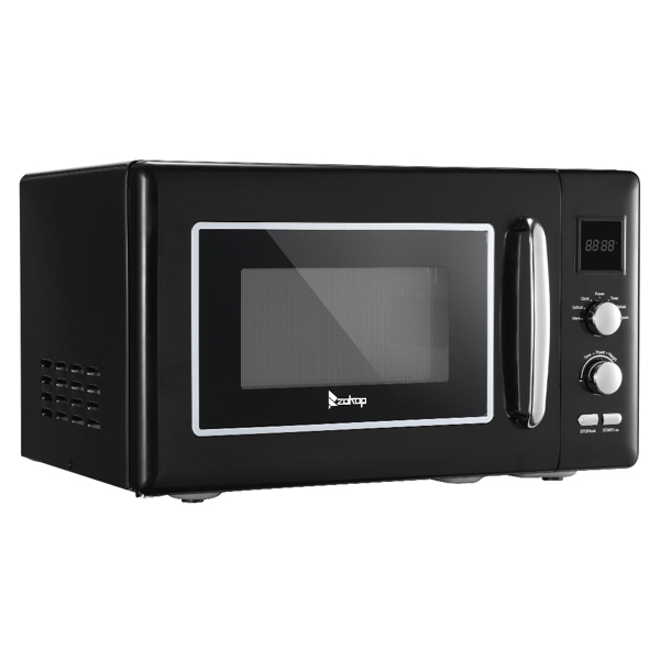 B25UXP45-A90 / Black 23L / 0.9cuft Retro Microwave With Display/Silver Handle